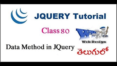Data method In JQuery Telugu | VLR Training Class 80