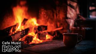 4K Cozy Fireplace Glow ☕️ Slow Bossa Nova | Warm Cafe Music for Work, Study & Relax screenshot 2
