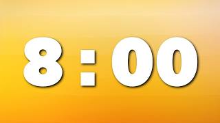8:00 Silent Countdown Timer | Orange Gradient | Clean Minimal Design