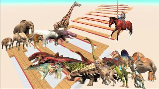 Animal vs. Dinosaur speed race. Zigzag down course! | Animal Revolt Battle Simulator screenshot 5