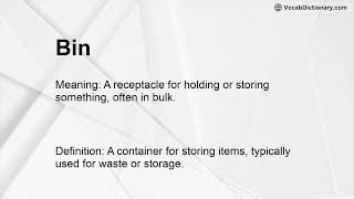 Bin Meaning
