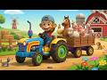 Monkey Funny🐒🚜Farmer Monkey Drives Tractor and Transports Ducks, Cows, Pigs and Radish to the Farm