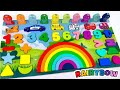 Best learn shapes numbers counting 1 to 10 with rainbow puzzle