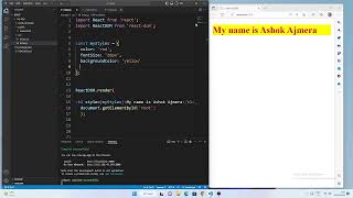 Inline CSS Styling In React JS in Hindi