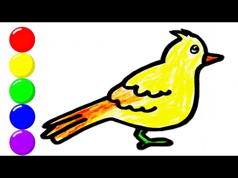 How To Draw a Cute Bird | Bolalar uchun qush rasm chizish | рисование ...