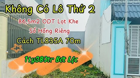 Đất Cần Giuộc : 86m2 ODT Cách TL835A Chỉ 70m Đường Xe Hơi Kế Bên Nhà Văn Hóa Thanh Ba