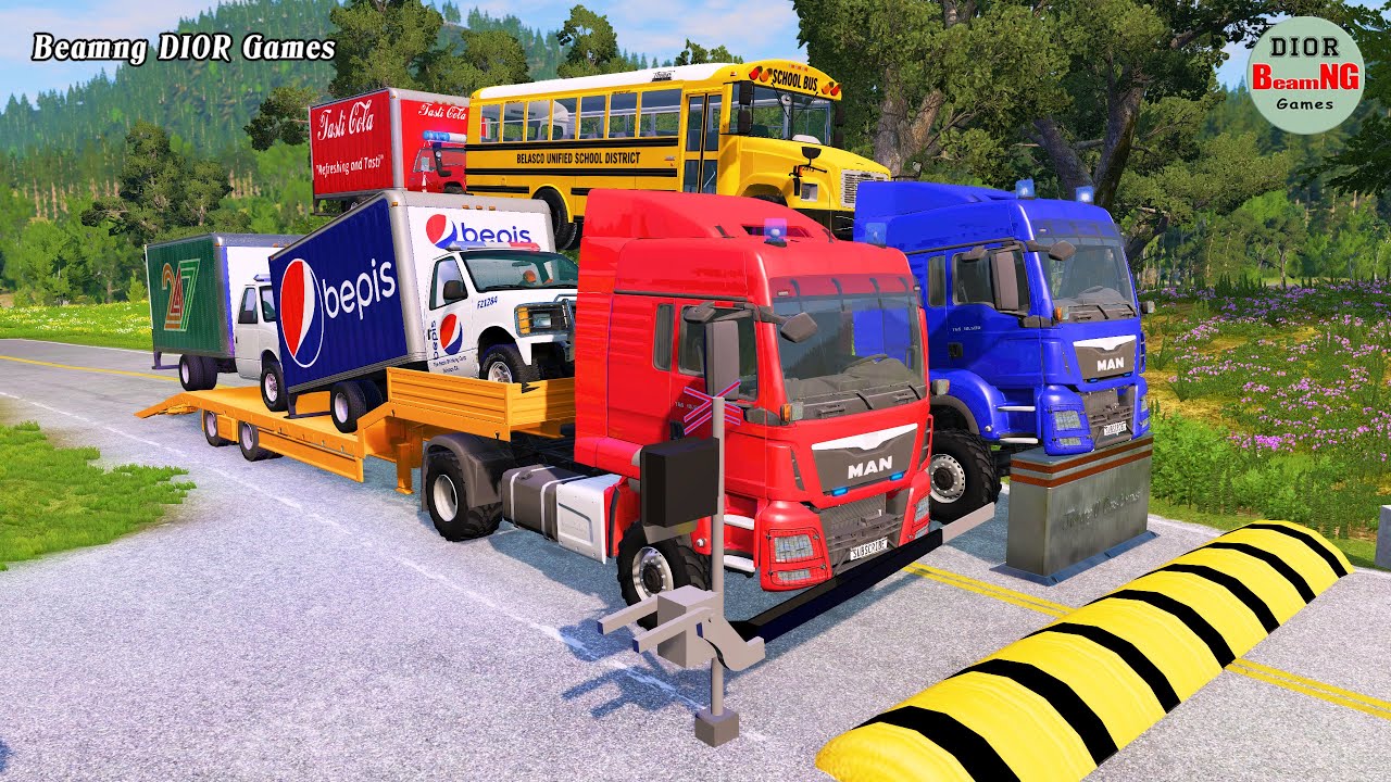 Двухплатформенный прицеп против «лежачих полицейских» | Автобусы против «лежачих полицейских» | B...