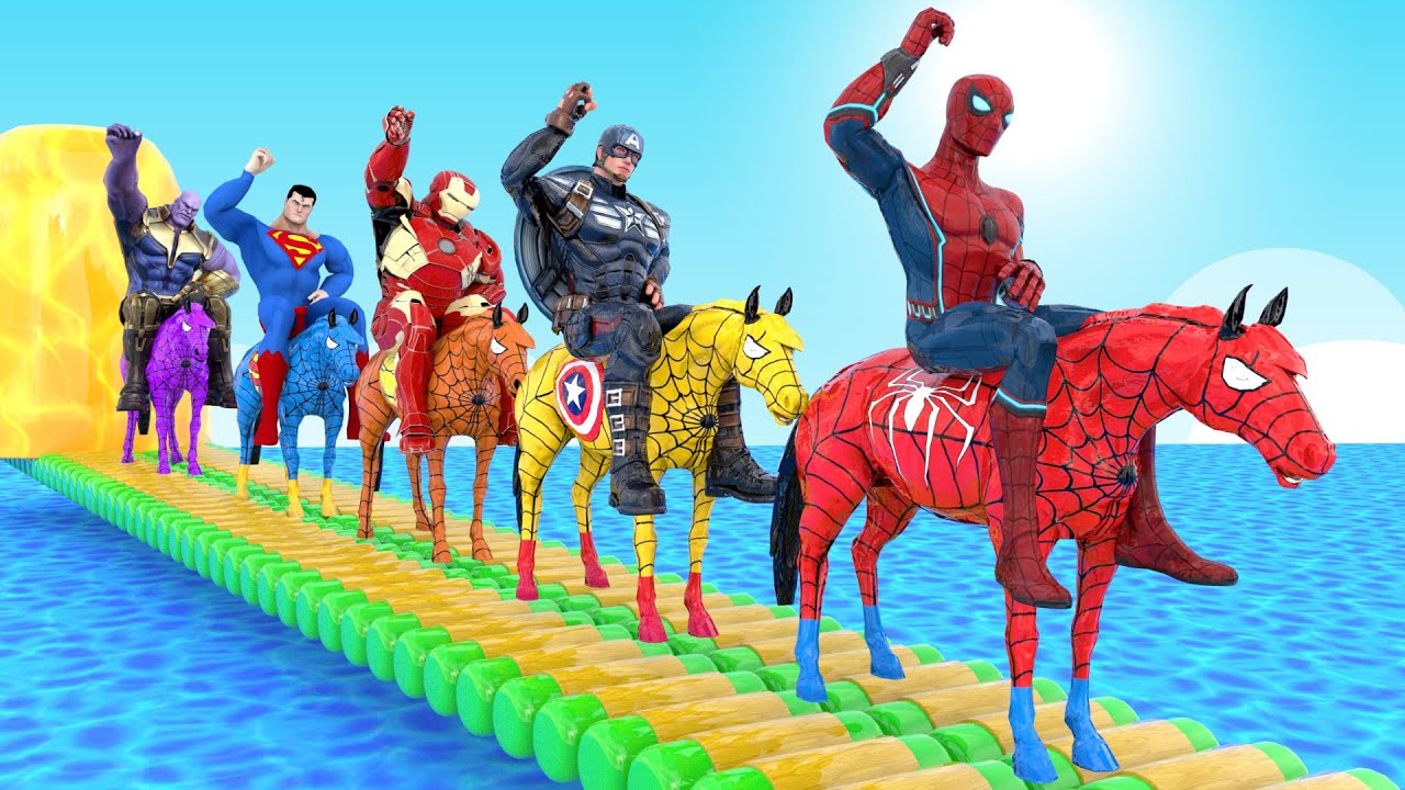 Long Slide Game with Cow Elephant Gorilla Hippopotamus Tiger 3d Animal Game Funny 3d Animals