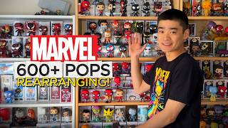 Rearranging my 600+ Marvel Funko Pop Collection! (Adding the New Pops)