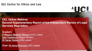 Online Webinar | Second Supplementary Report of the Independent Review of Legal Services Regulation
