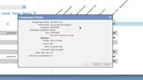 Deleting Assignments from SmartMusic Impact GradeBook