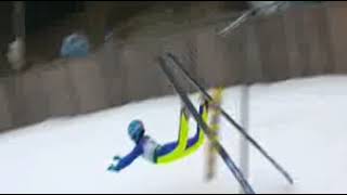 Skijumping crash Chinese Girl in Ljubno