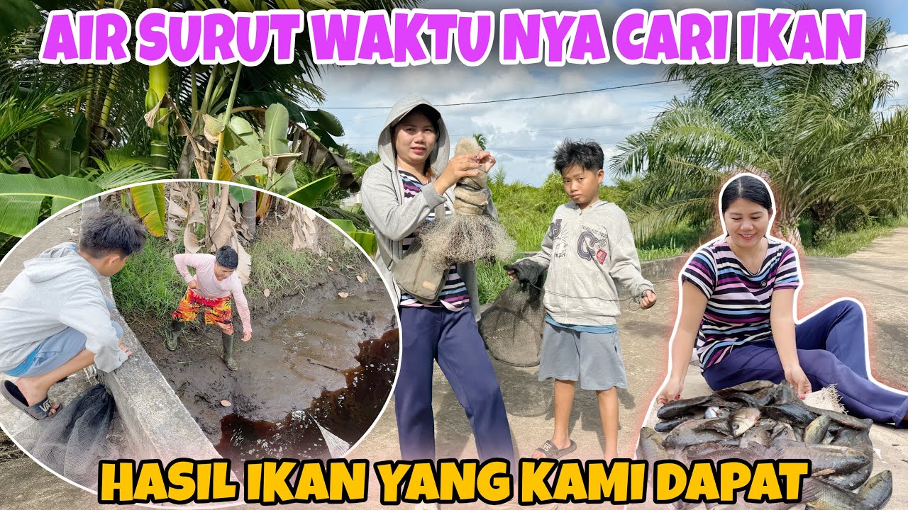 JALA IKAN DI SUNGAI YANG LAGI SURUT‼️LIHAT HASIL IKAN YANG KAMI DAPAT