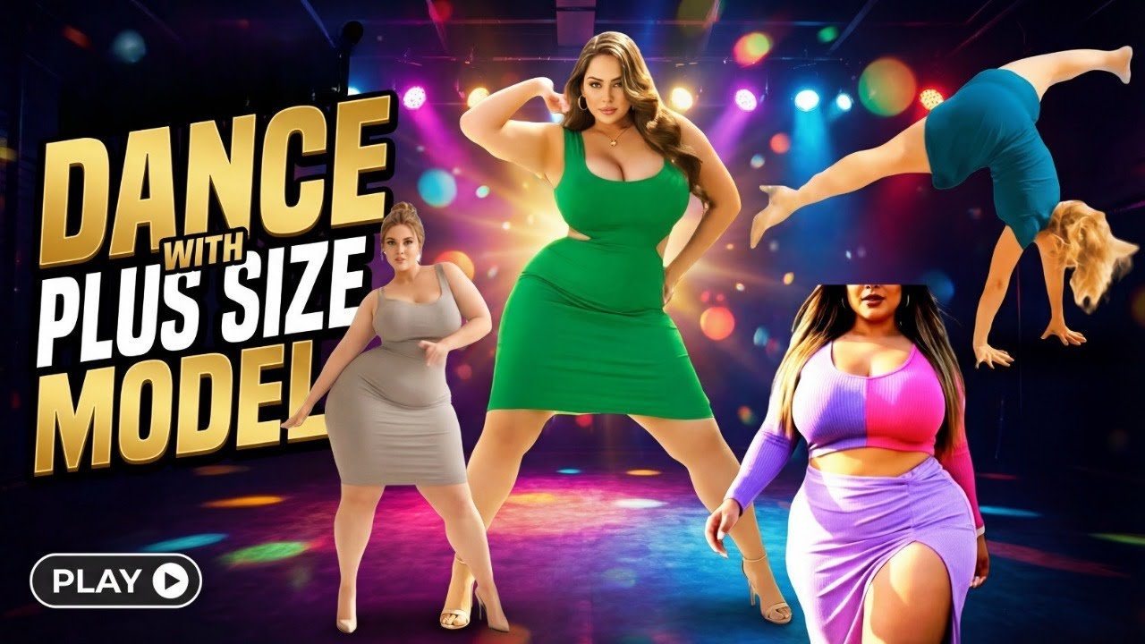 Dance with plus size model |New Arabic style Black abaya,Arabian curvy Plus size women fashion model