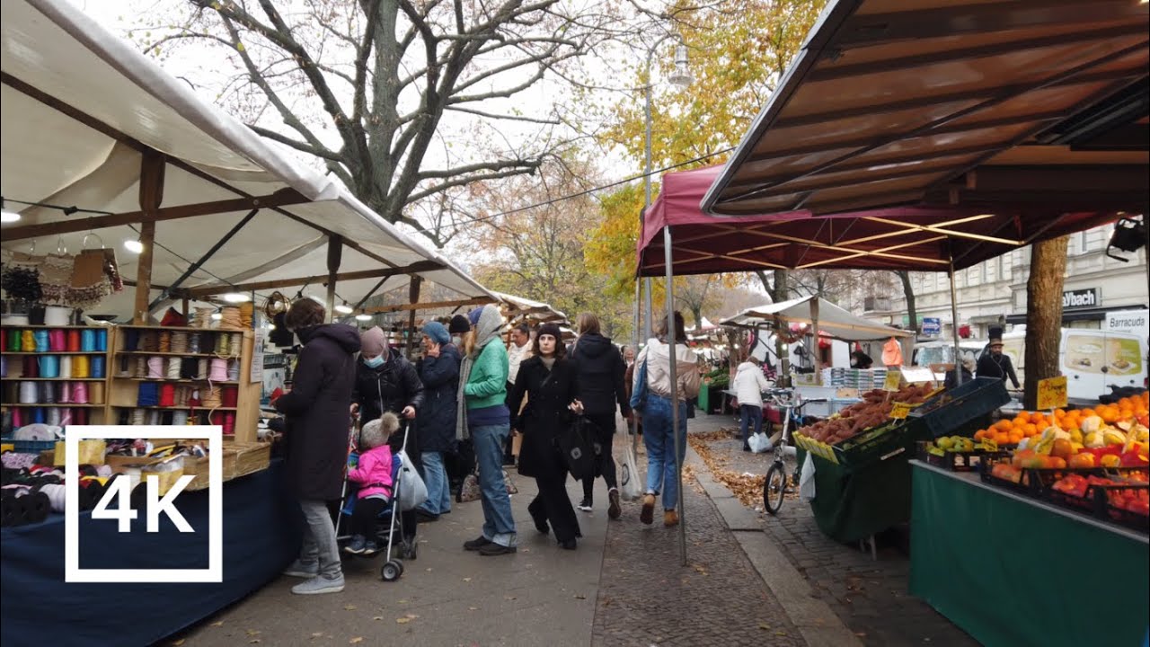 [4K] Berlin - Walking around Maybachufer Markt in Kreuzberg