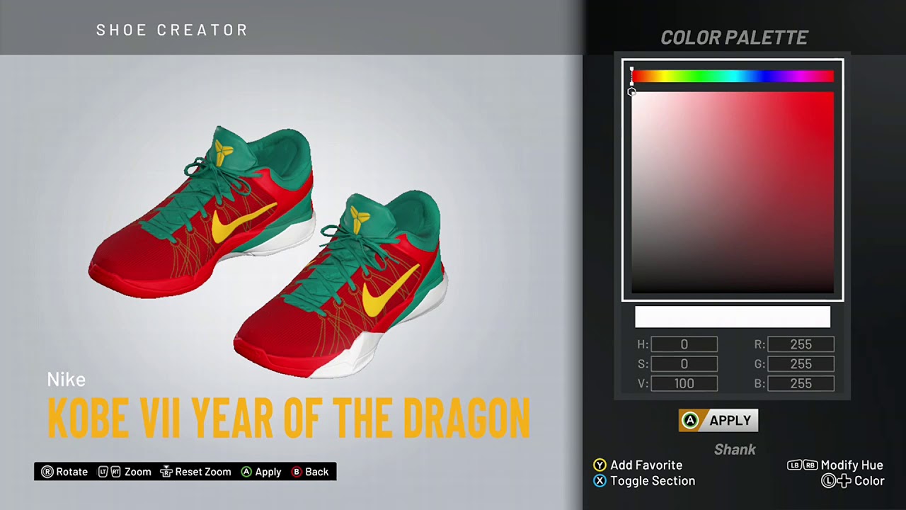 micrófono ingresos tuyo NBA 2K20 Shoe Creator - Nike Kobe 7 "Year Of The Dragon" - YouTube