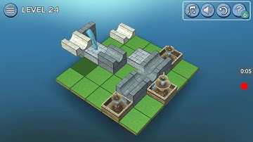 Flow water fountain 3D puzzle basic walkthrough level 24