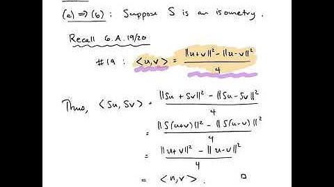 7C Part 4: Isometry Characterizations