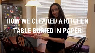 How we cleared a kitchen table buried in paper | Kacy Paide, Professional Organizer, DC/MD/VA