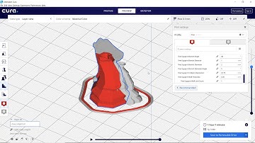 print simulation in Cura 4.3.0 with tree surpport