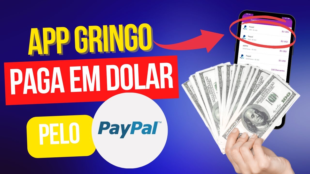 Aplicativo Gringo Que Paga em Dolár. Pagamento via PayPal (Ganhando Dinheiro Pelo Celular) 2022