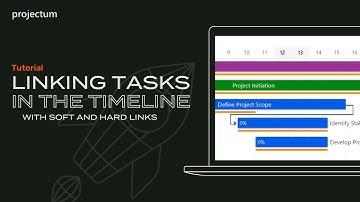 Linking tasks in a timeline with soft links or hard links