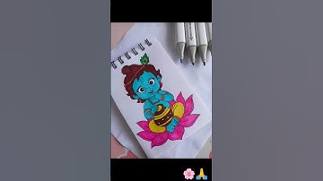 Little Krishna #krishna #art #drawingideas #easy #drawing #tutorial #krishnastatus #krishnabhajan
