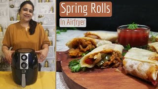 Air Fryer Recipes Ep7 Spring Rolls | स्प्रिंग रोल्स | Healthy Tasty Tea Time Snack | #Dietichen