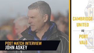 John Askey reflects on defeat at Cambridge United
