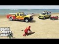 GTA 5 Play As A Lifeguard Mod | Cardiac Arrest On The Beach | F-350, Tahoe, 4 Wheeler & Jetski