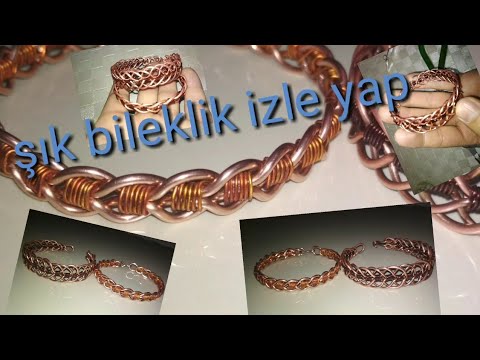 Bakır Tel ile şık bir tasarım. Üç telli Bilezik nasıl yapılır.