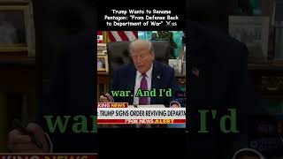 Trump Wants to Rename Pentagon: “From Defense Back to Department of War” ⚔️🇺🇸
