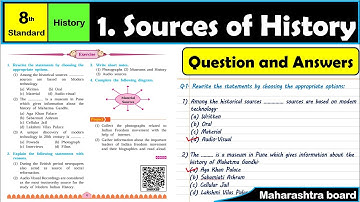 1 Sources of History | Question Answers | 8th class History and Civics | MH State Board