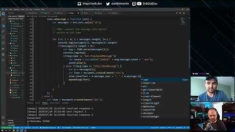 Live Coding: Building a Twitch bot in Go 7/30/20 (working on browser-source and refactoring)