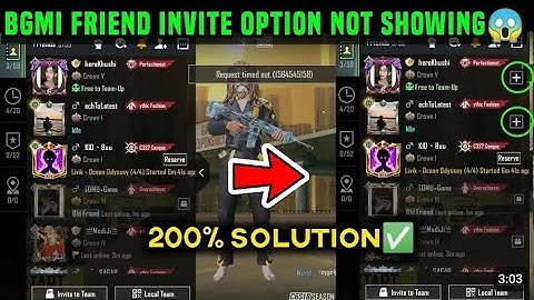 Invite Option Not Showing in bgmi | Request timed outbgmi | How to Fix Invite option not showing