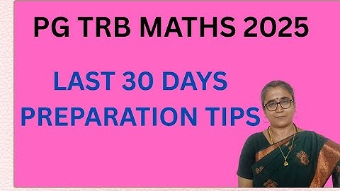 PG TRB MATHS 2025-LAST 30 DAYS PREPARATION TIPS #pgtrbmaths #pgtrb2025