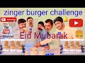Flip the Bottle With Eating Food Challenge || Bottle Flip Challenge With zinger burger challenge