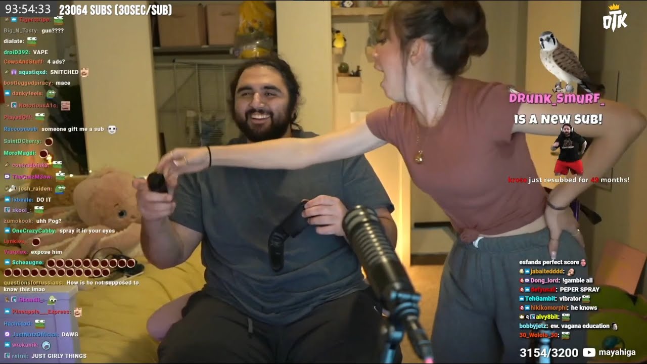 Maya Reacts to Esfand Almost Pepper Spraying Himself