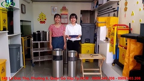 Thùng Rác Inox | #4 Thùng Rác Inox Có Gạt Tàn Tròn | Ashtrays Bin