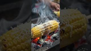 Smoky street corn loaded with flavor 🌽🔥 #food #dailyvlog #burger #cooking #beefpatty #burgerlovers