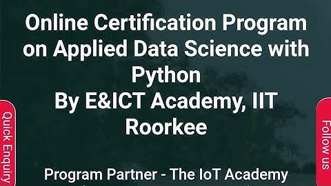 Online Certification Program on Applied Data Science with Python E&ICT Academy, IIT Roorkee