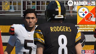 Madden 26 Pittsburgh Steelers vs Dillon Gabriel Cleveland Browns WEEK 6 Simulation 2025 PS5 GamePlay