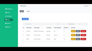 Laravel Livewire ERP Full Project Items, Customers and Sales Management System - PHP Full Project