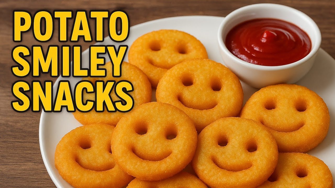 Crispy Potato Smiley Snacks | Easy Kids Snack Recipe | Homemade Tea Time Snack