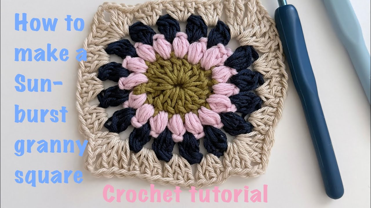 How to make a Granny Square, sunburst style