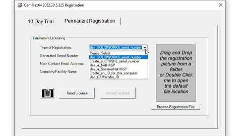 Create a GearTrax, GearTeq or CamTrax64 serial number to work with your SOLIDWORKS Network License