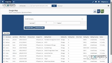 VTiger Record Lookup by Address Distance/Radius (Google Maps)