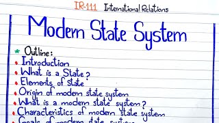 Modern State System || State || Elements || Origin #IR-111 #2ndsemester #punjabuniversity #pu screenshot 5