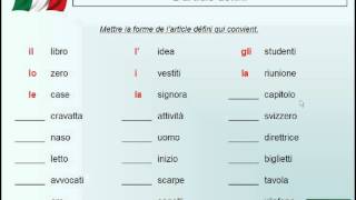 L'article défini : cours et exercice Resimi