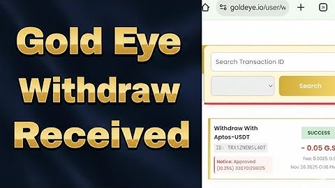 Gold Eye Withdraw Received | Gold Eye Withdrawal in Binance 